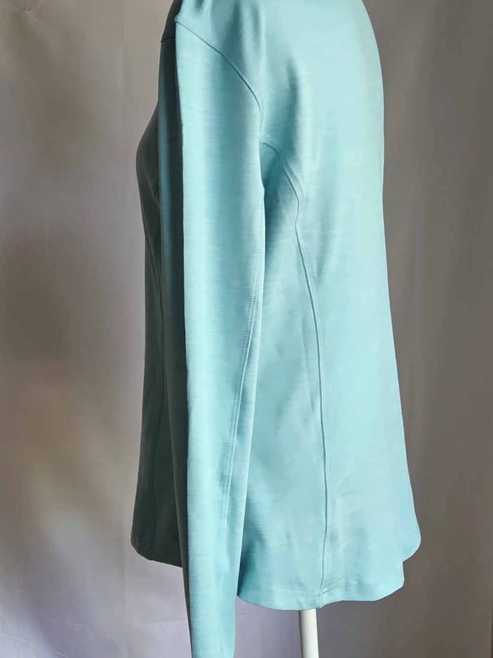 Spyder Active Aqua Mint Heathered 1/4 Zip Pullover Jacket Size M Thumbholes - Picture 5 of 13